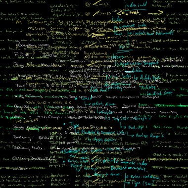 Seamless pattern with real hand written  
