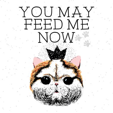 You may feed me now, hand drawn card  