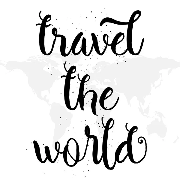 Travel the world hand drawn typography — ストック写真