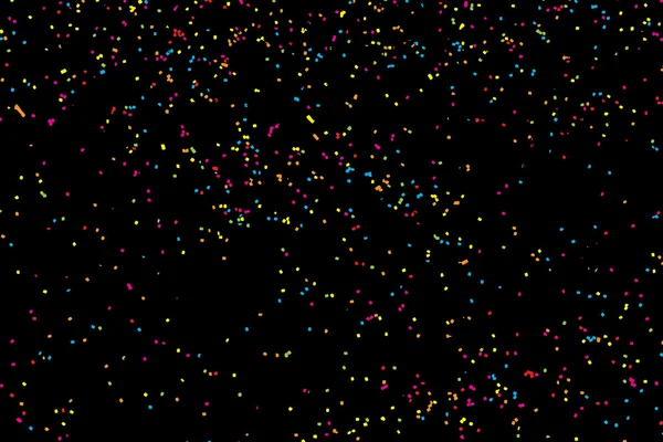 Fond noir abstrait avec confettis tombants — Image vectorielle