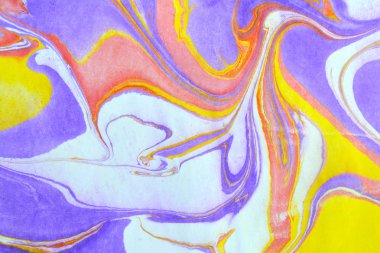 Clos görünümü orijinal bir ebru boyama kadar. 