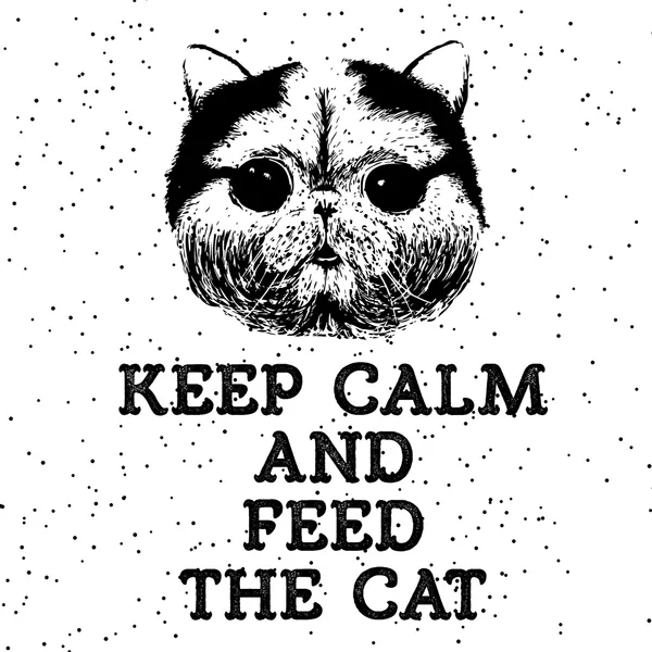 Mantenga la calma y alimentar al gato — Foto de Stock