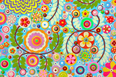 Çiçekler demet, renk soyut 