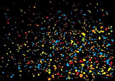 Siyah arka plan üzerine izole renkli konfeti.  