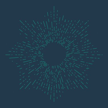 Vintage el çizilmiş sunburst illüstrasyon  