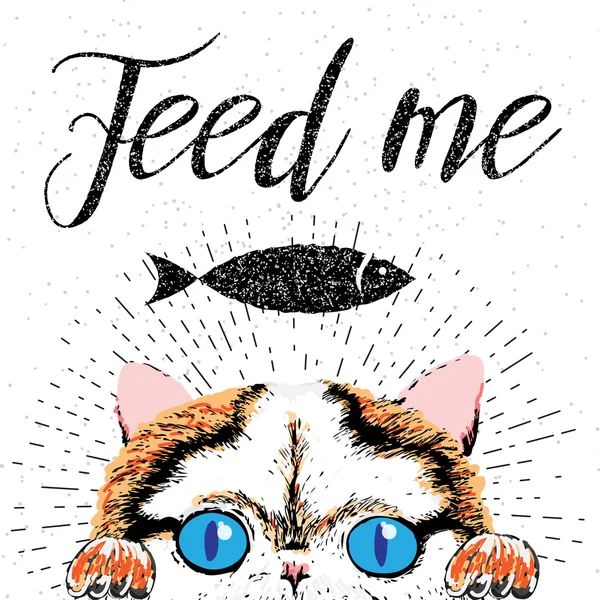 Feed me, hand drawn typographic poster