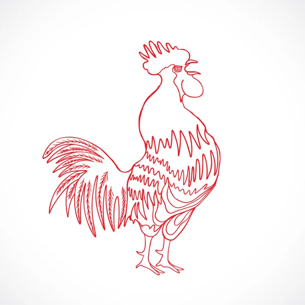 Coq zodiaque chinois élément de conception — Image vectorielle