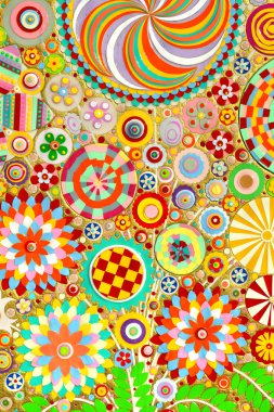 Güller ve çeşitli çiçekler 