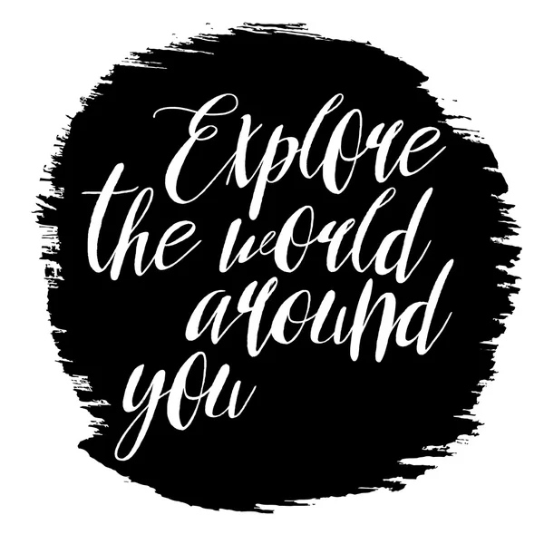 Explore the world around you card. — Stock Photo, Image