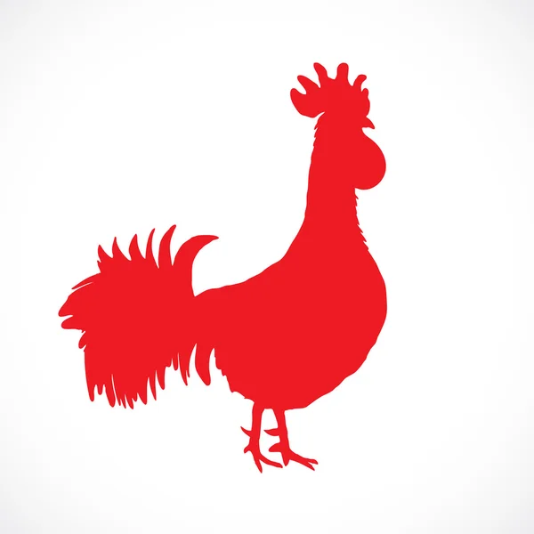 Rooster, cock, red Chinese zodiac — Stock vektor