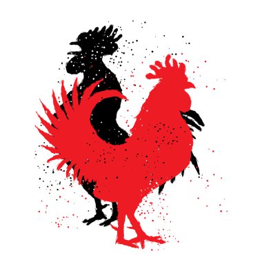 Kırmızı ve siyah horoz.