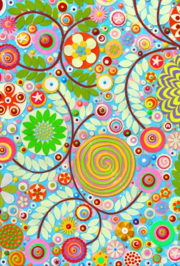 Dekoratif arka planda çiçekler