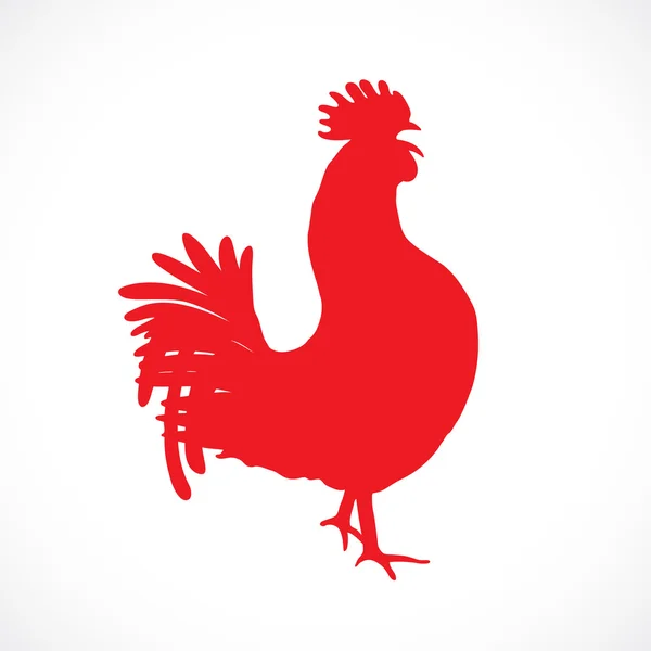 Rosso nuovo anno gallo simbolo — Foto Stock