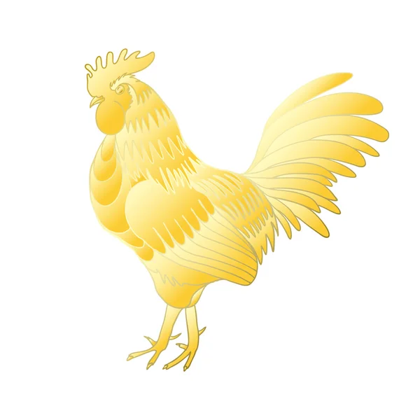 金の新年の雄鶏のシンボル — ストックベクタ