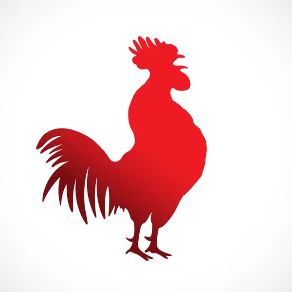 Nouvelle année rouge symbole de coq — Image vectorielle