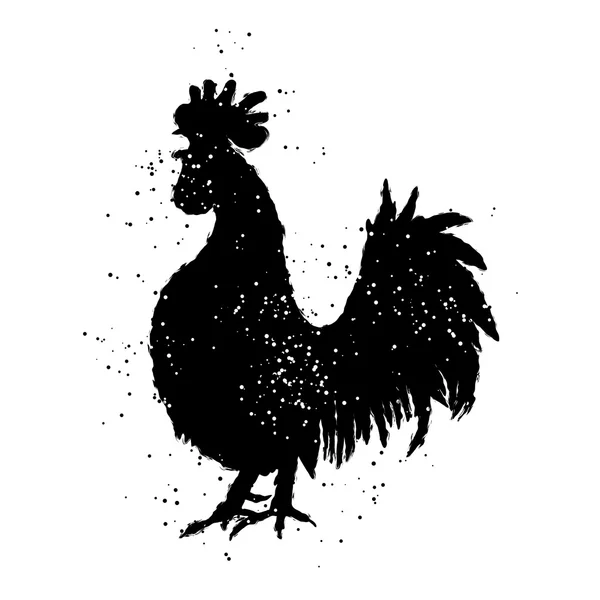 Gallo negro del zodiaco chino — Foto de Stock