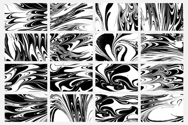 Set of white and black marble texture — Stock Vector