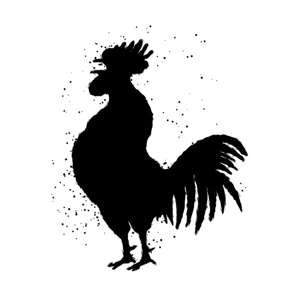 Gallo silueta caligrafía — Vector de stock