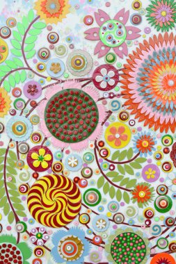 Yaz çiçekleri ile buket arka plan 