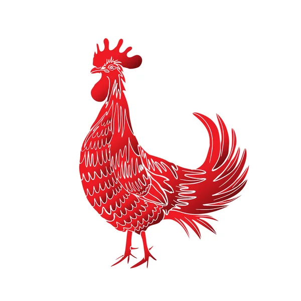 Gallo, simbolo del capodanno cinese 2017 . — Vettoriale Stock