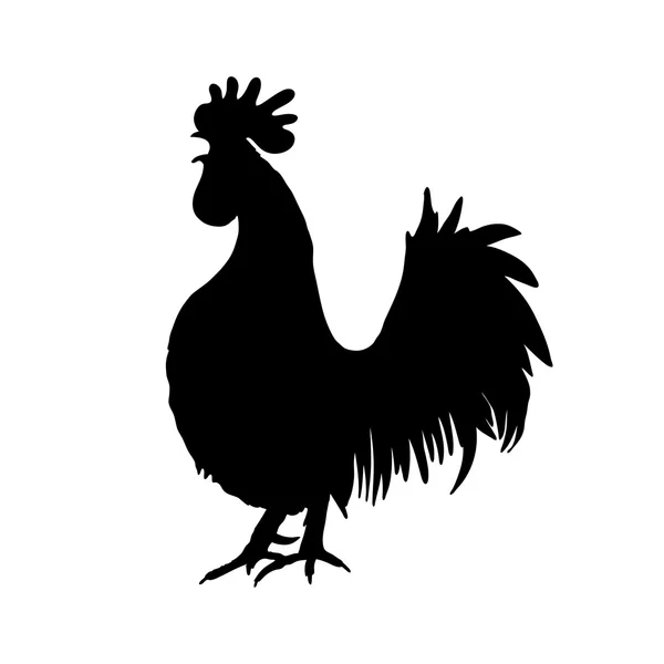 Rooster or cock symbol hand drawing in black — Stock Vector