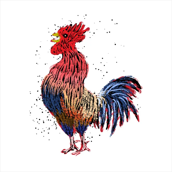 Pittura a gallo a colori — Vettoriale Stock