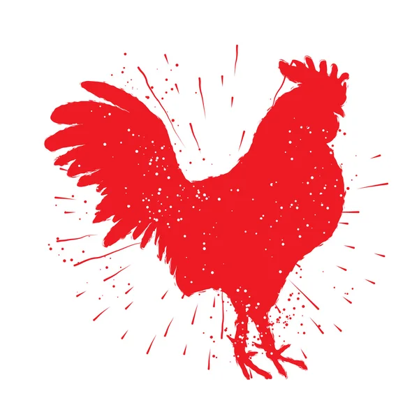 Rooster red label. — Stock Photo, Image