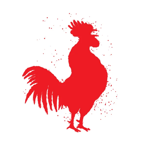 Chinese New Year. Rooster silhouette — Stock Vector