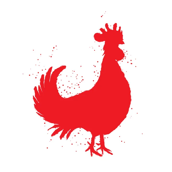 Gallo rojo del zodiaco chino para el chino — Archivo Imágenes Vectoriales