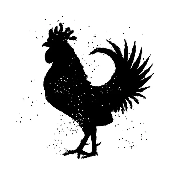 Chinese zodiac black rooster — Stock Photo, Image