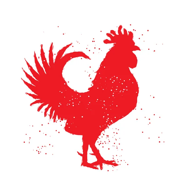 Rooster silhouette Chinese calligraphy — Stock Photo, Image