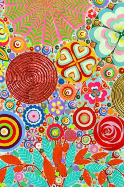  gül ve çeşitli çiçekler ile sanat 