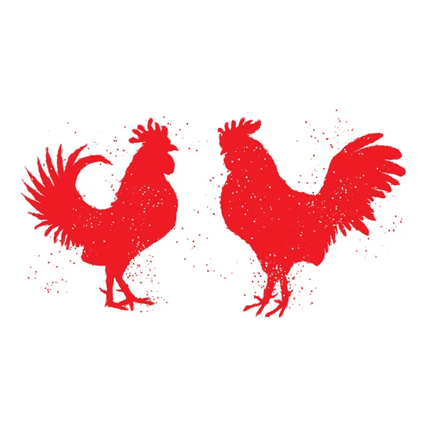 Couple of red roosters — Stock Photo, Image