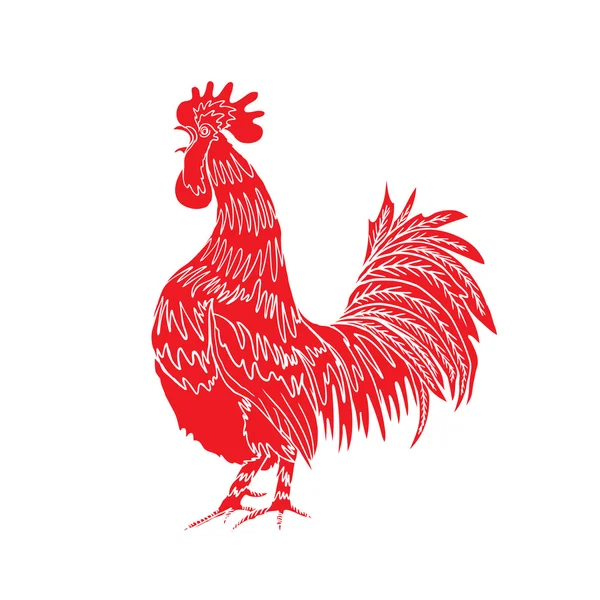 Red rooster as animal zodiac — Stok fotoğraf