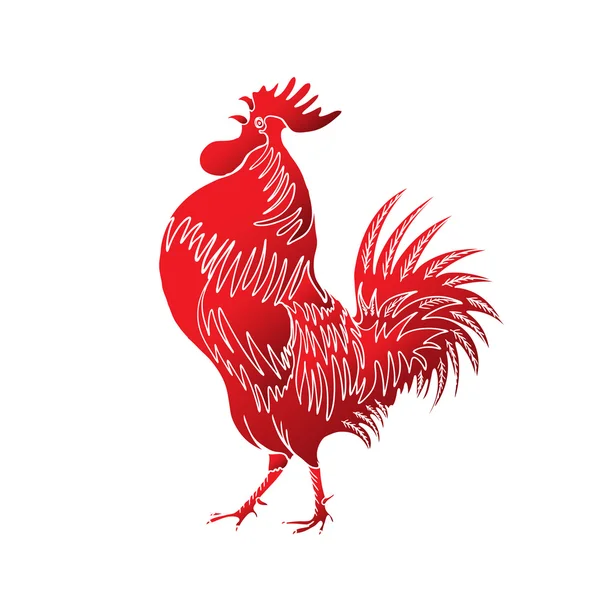 Imagen de un gallo dibujado a mano — Archivo Imágenes Vectoriales