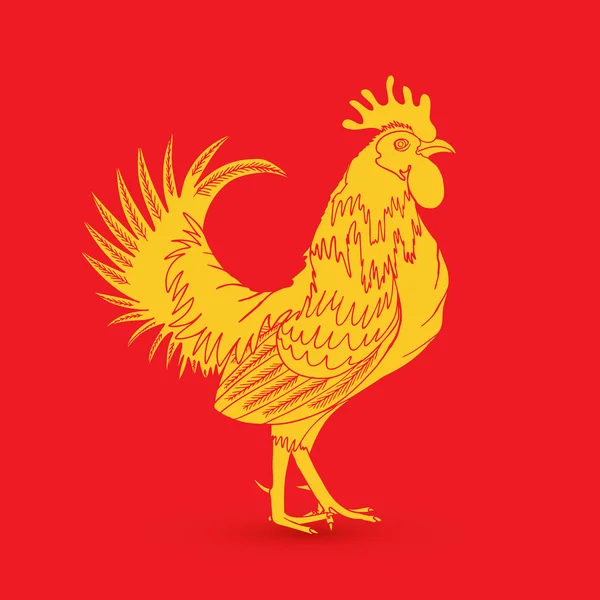Traditional yellow gold rooster — Stock Photo, Image
