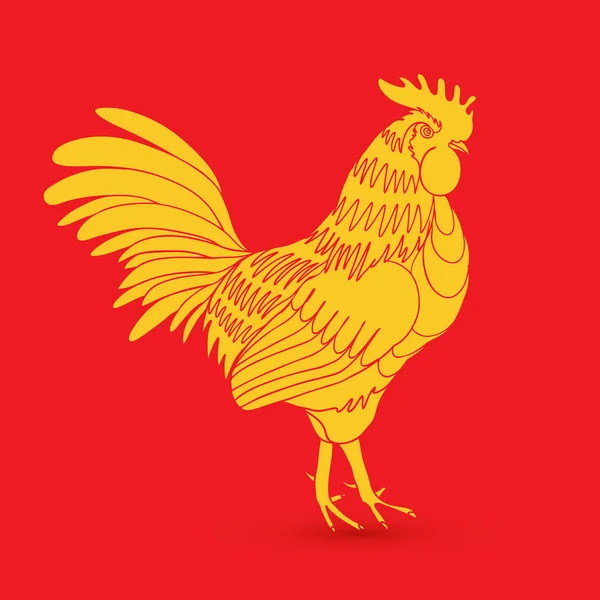 Traditional yellow gold rooster — Stock Photo, Image