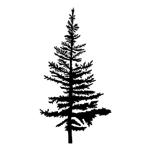 Getextureerde pine tree-silhouet — Stockvector