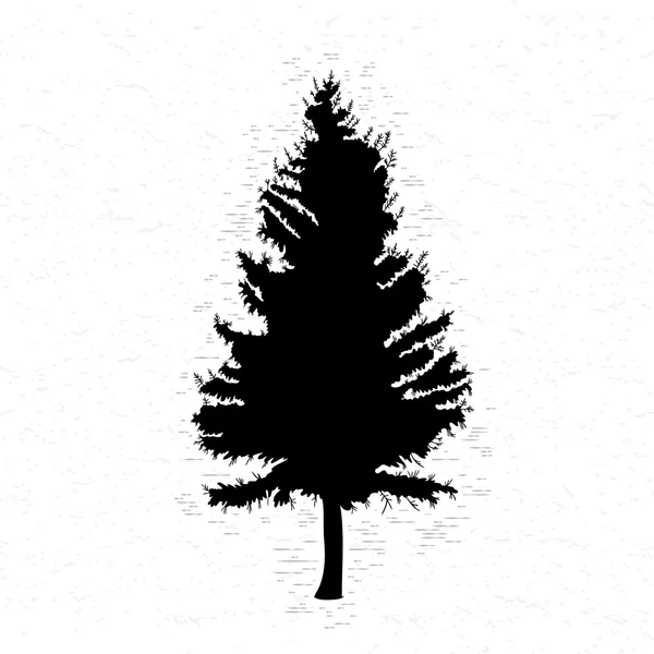 Getextureerde pine tree-silhouet — Stockvector