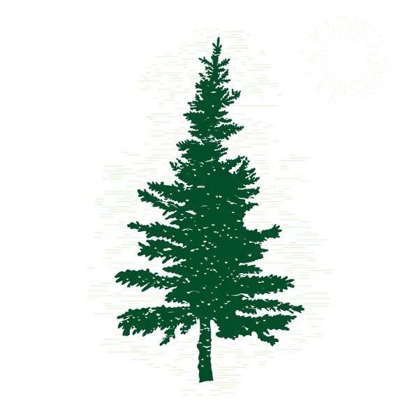 テクスチャの松の木のシルエット — ストックベクタ