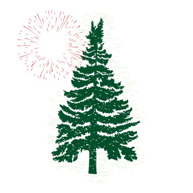 Silhouette of green pine tree clipart