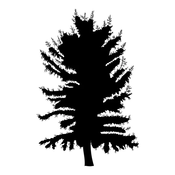 Silhouet van dennenbomen — Stockvector