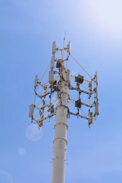 Telecommunication mast television antennas — Stock Photo, Image