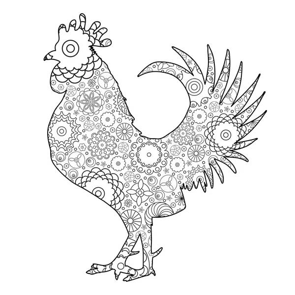 Doodle schema gallo illustrazione — Vettoriale Stock