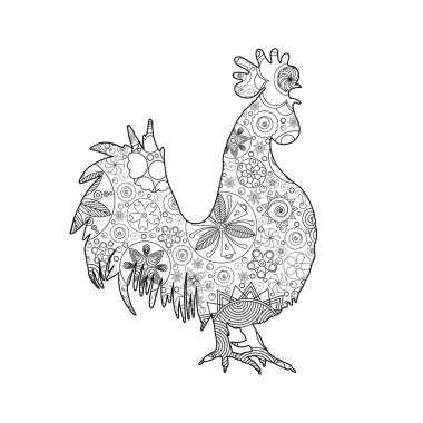 Çin el çizim horoz