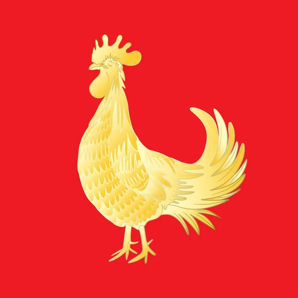 黄金の中国の雄鶏 — ストック写真