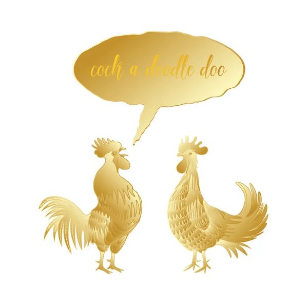 Símbolos de gallo chino — Vector de stock