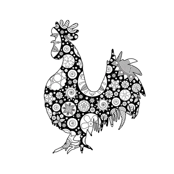 Gallo decorado símbolo — Archivo Imágenes Vectoriales
