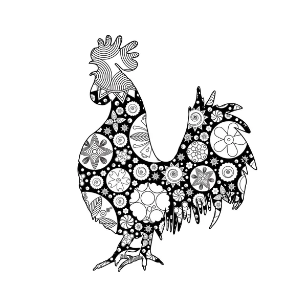 Gallo decorado símbolo — Vector de stock