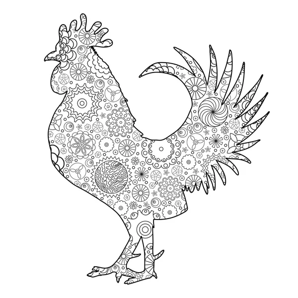 Gallo de dibujos animados estilizado — Vector de stock